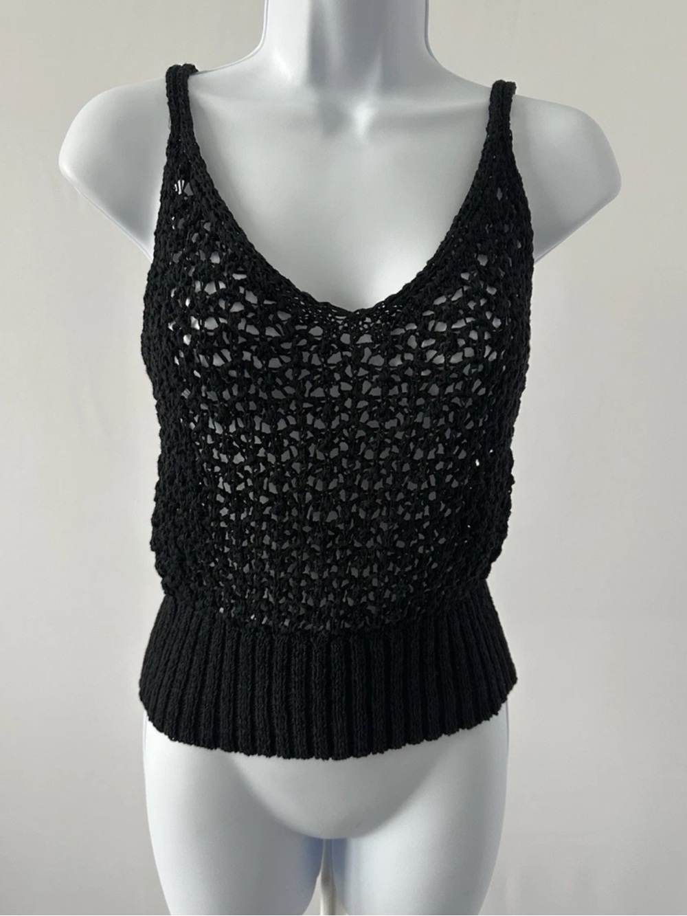 J. Crew Black Crochet Tank Top - Picture 4 of 4